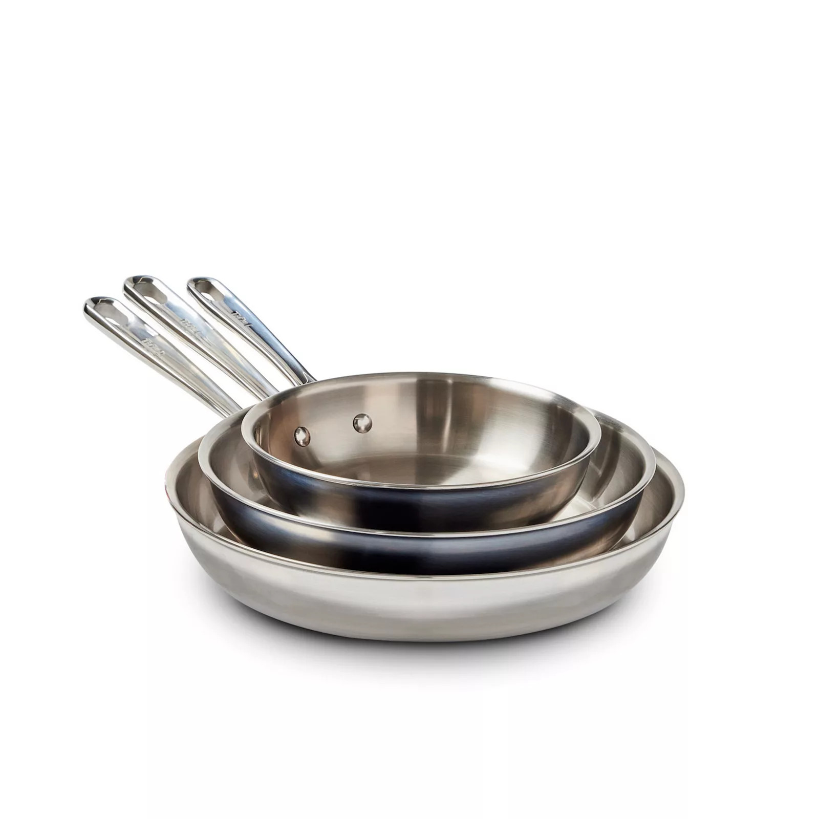 T-Fal Pro Tri-Ply Stainless Steel 3-Piece Frypan Set, None | Kohl's
