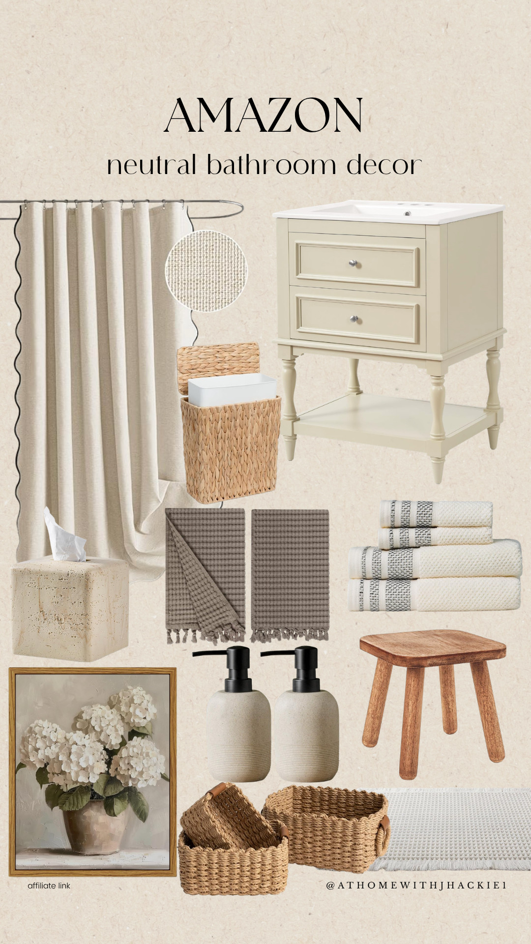 AMAZON neutral bathroom decor, neutral bathroom decor, amazon bathroom decor, organic modern bathroom, beige bathroom accessories, neutral shower curtain, woven bathroom baskets, bathroom storage ideas, bathroom vanity inspiration, cozy bathroom decor, minimalist bathroom styling, neutral bath towels, wood bathroom stool, textured bathroom decor, spa inspired bathroom, bathroom organization ideas, warm neutral home decor, bathroom refresh ideas, modern traditional bathroom, amazon home finds, earthy bathroom aesthetic

#LTKHome
