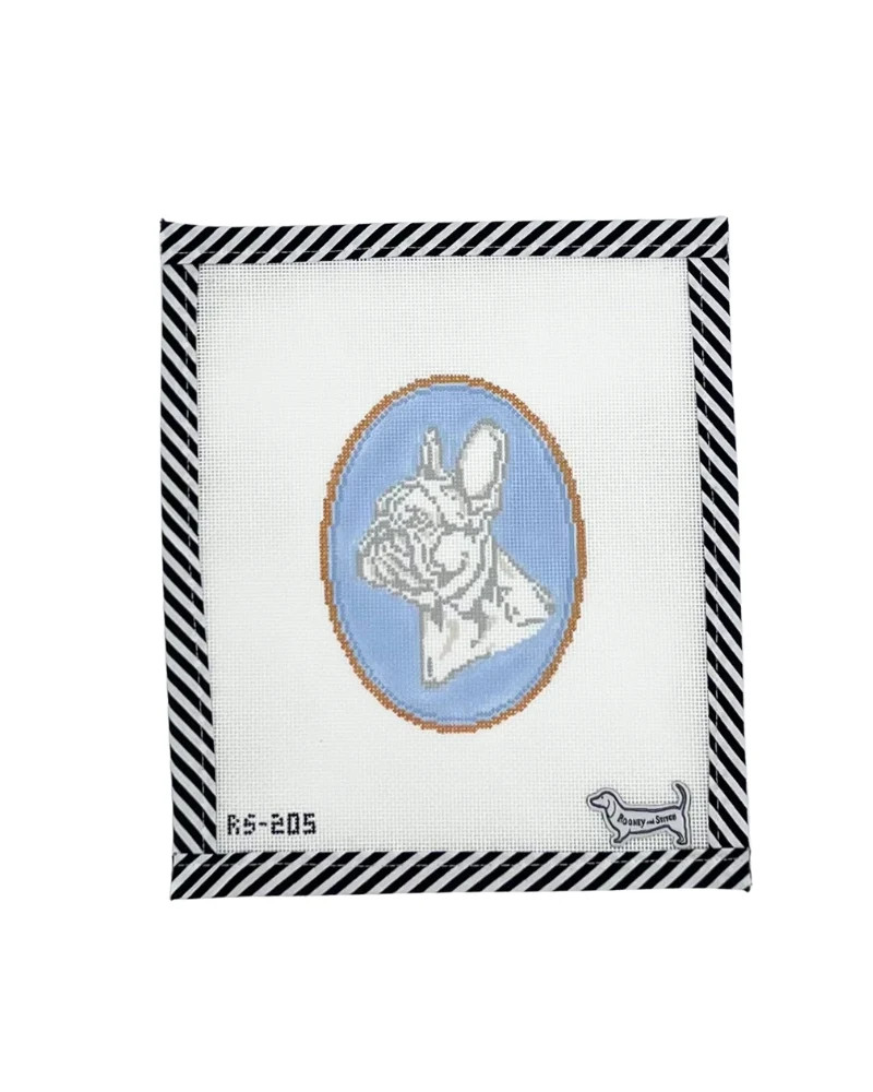 The French Bulldog Cameo | Atlantic Blue Canvas