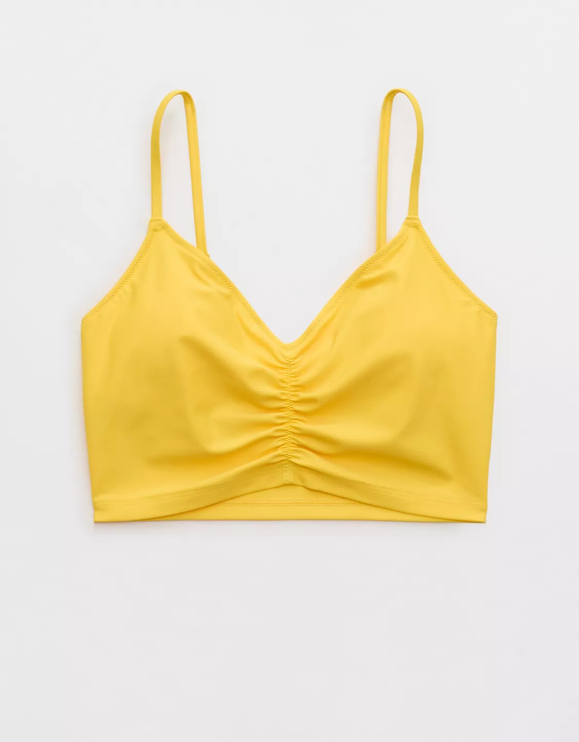 Aerie Ruched Longline Scoop Bikini Top | Aerie