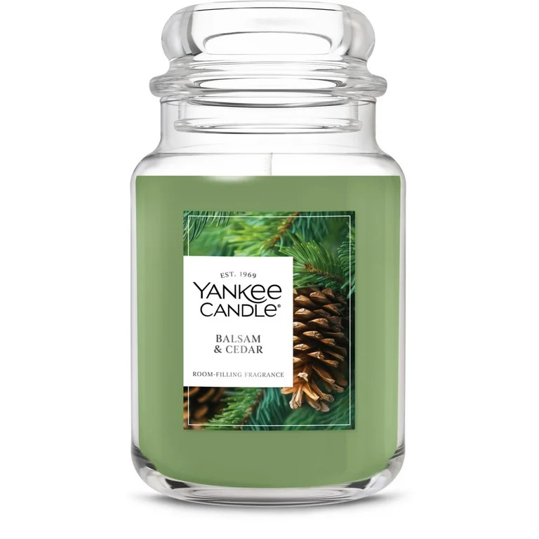 Yankee Candle Balsam & Cedar Original Large Jar Scented Candles, 22 oz | Walmart (US)