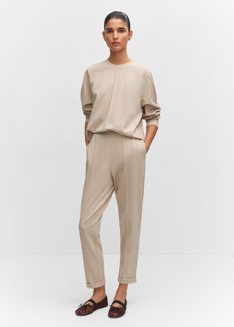 Jogger pants with seam detail -  Women | Mango USA | MANGO (US)