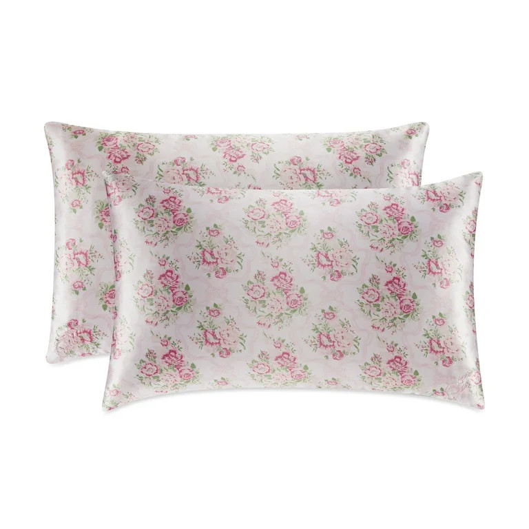 Paris Hilton Satin Pillowcase 2-Pack, Floral Roses, Standard | Walmart (US)