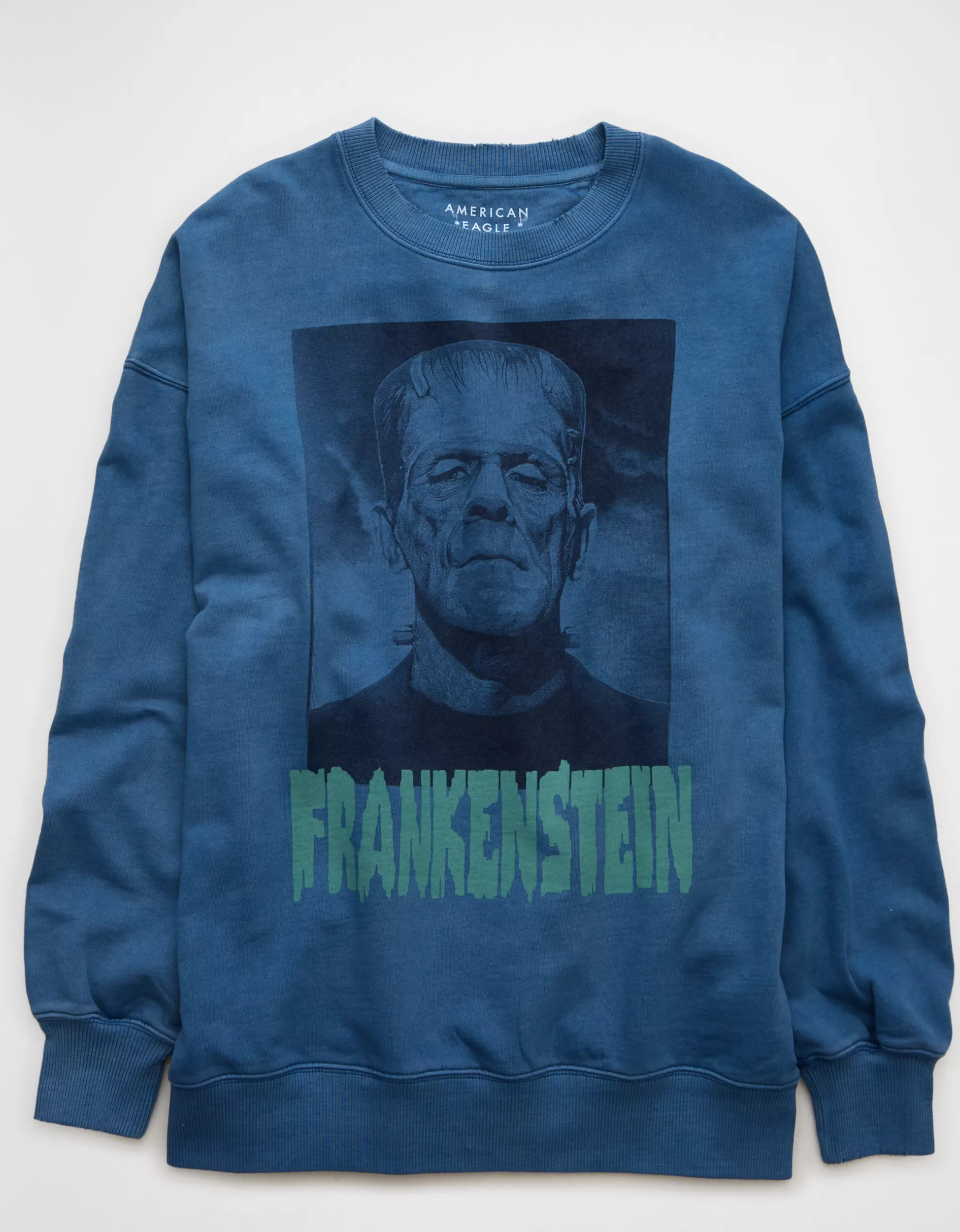 AE Oversized Halloween Frankenstein Graphic Sweatshirt | American Eagle Outfitters (US & CA)