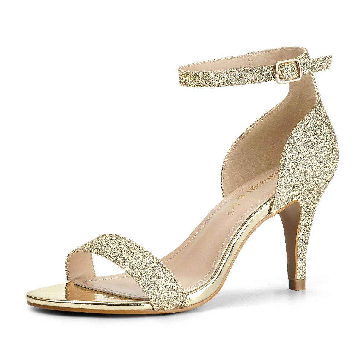 Allegra K Women's Glitter Ankle Strap Stiletto Heel Sandals | Target