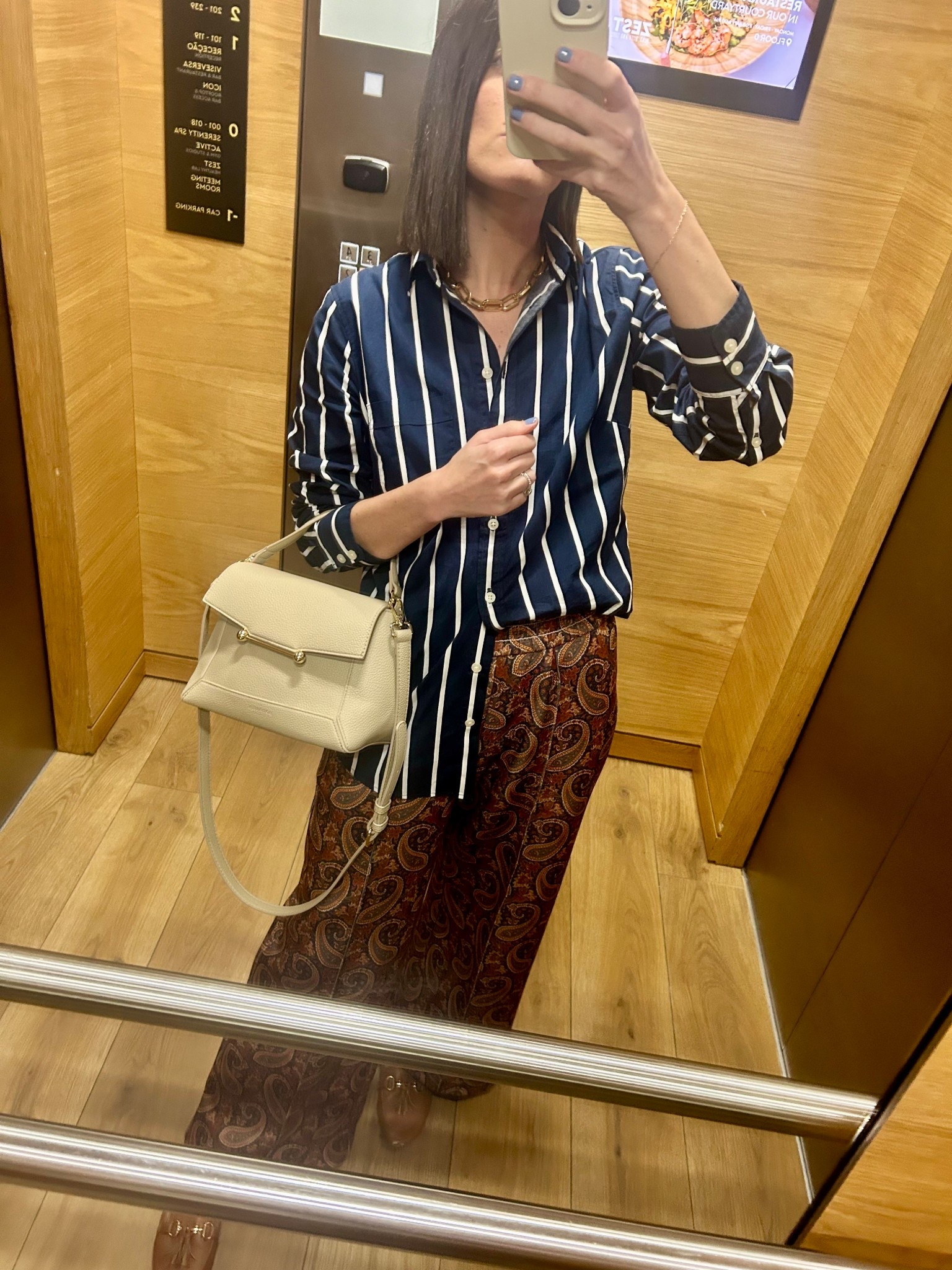 Shirt - JCrew Factory, XS 
Pants - Bohemian Traders, 8 (now on their outlet site) 
Purse - Amazon 
Necklace - JCrew Factory 
Shoes - ASOS

#LTKStyleTip #LTKFindsUnder50 #LTKFindsUnder100