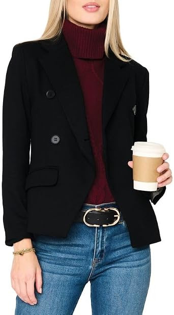 GIBSONLOOK Womens Dress Jacket Double Breasted Blazer, Casual Work Wear for Women | Amazon (US)