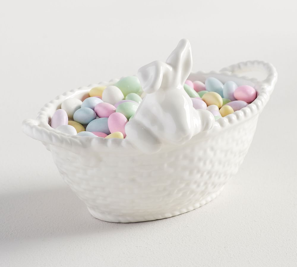 Bunny Basket Ceramic Snack Bowl | Pottery Barn (US)