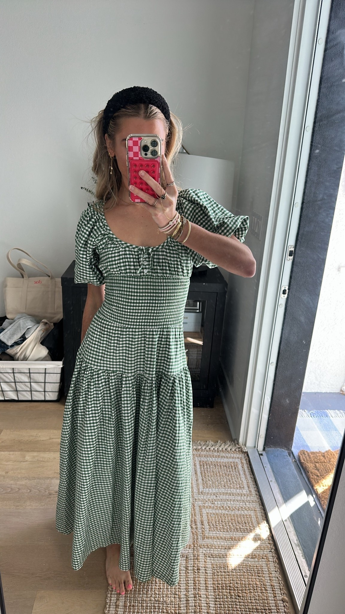 We wore what smocked midi dress size xs. This dress I actually rented from Fashion Pass! My code is SLOANE5A

#LTKStyleTip #LTKSaleAlert #LTKFindsUnder100