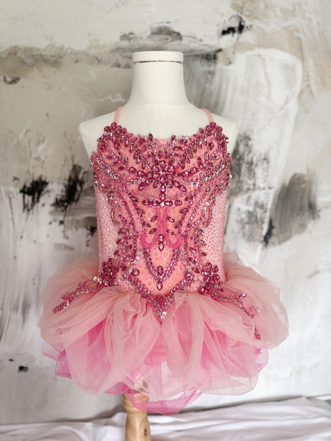 READY TO SHIP! Pink Rhinestone Tutu Dress, Child Size 8–10 Ballet Costume | Sparkly Ballerina L... | Etsy (US)