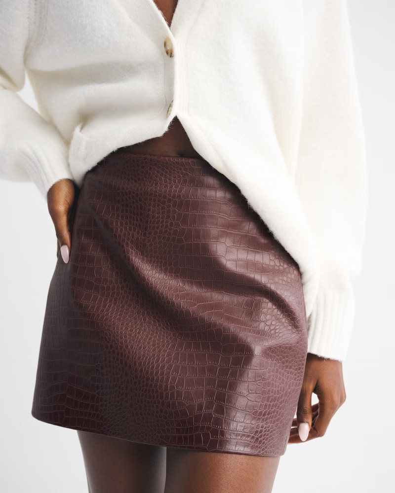 Women's The A&F Scarlett Vegan Leather Mini Skort | Women's Bottoms | Abercrombie.com | Abercrombie & Fitch (US)