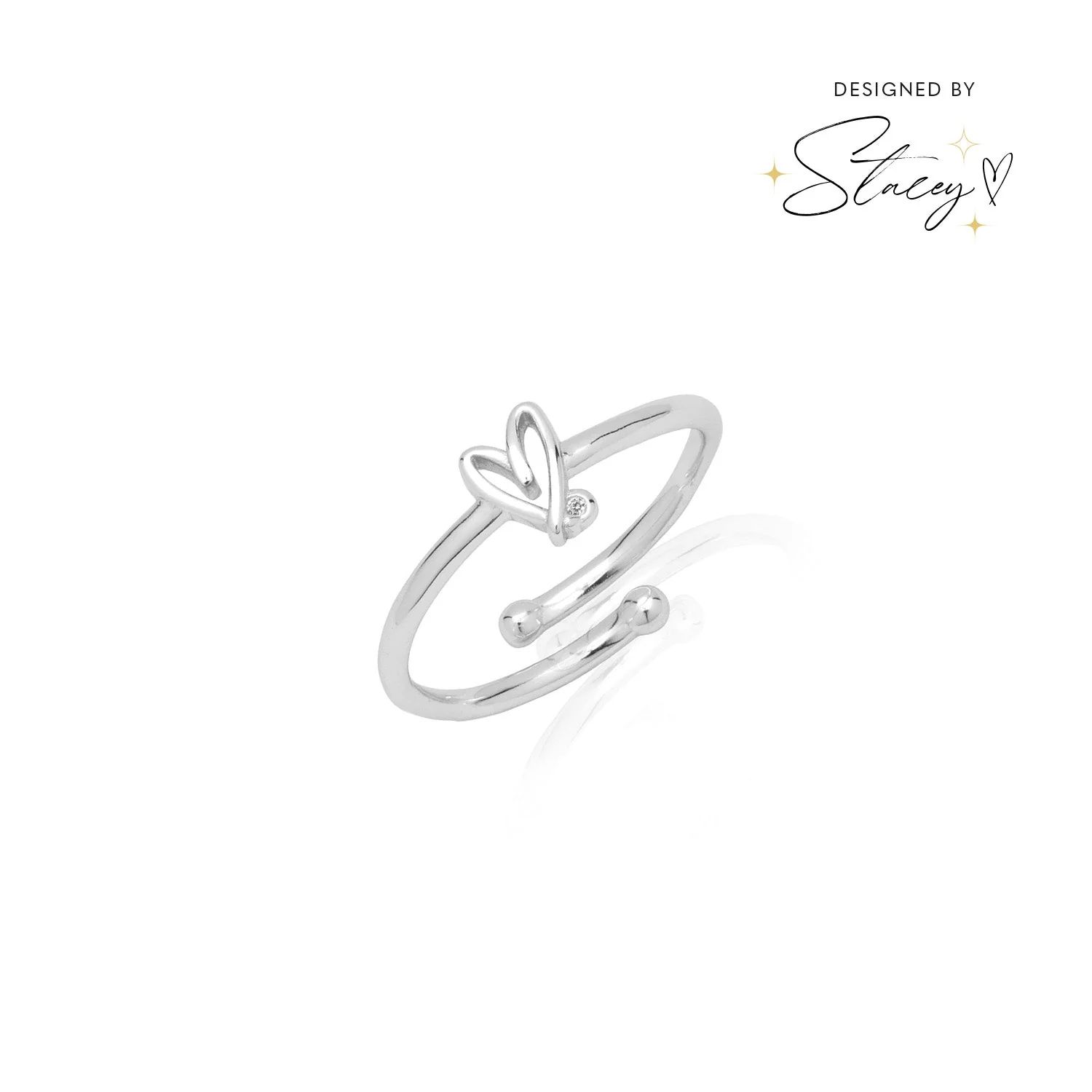 Stacey's Stories Doodle Heart Birthstone Ring (Silver) | Abbott Lyon