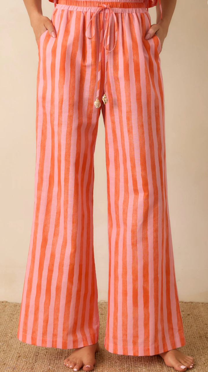 Paradisa Gulf Coast Pink & Orange Stripe Linen Blend Pants 

 #LTKootd #LTKmomlife #LTKTravel