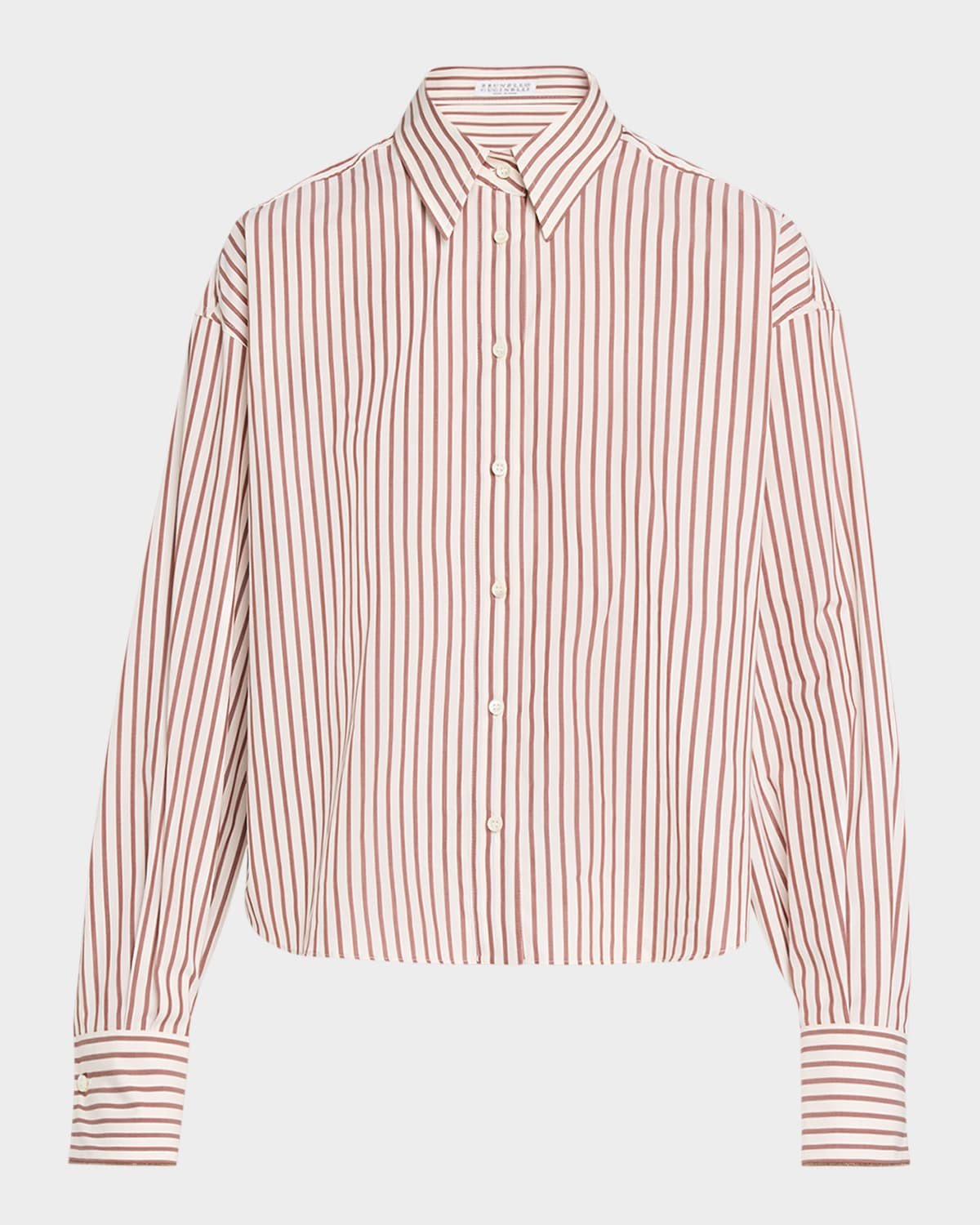 Striped Cotton Poplin Button-Down Shirt | Neiman Marcus