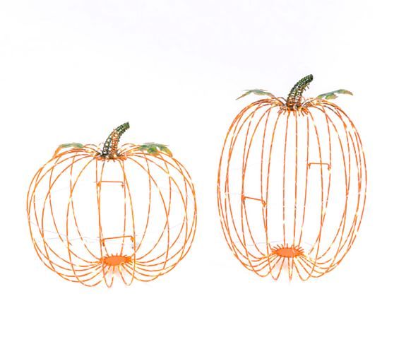 Light Up Harvest Pumpkins - Set of 2 | Pottery Barn (US)