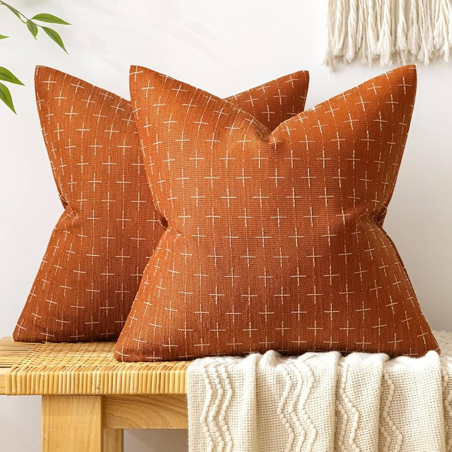 MIULEE Fall Pack of 2 Decorative Burlap Linen Throw Pillow Covers Modern Farmhouse Pillowcase Rus... | Amazon (US)