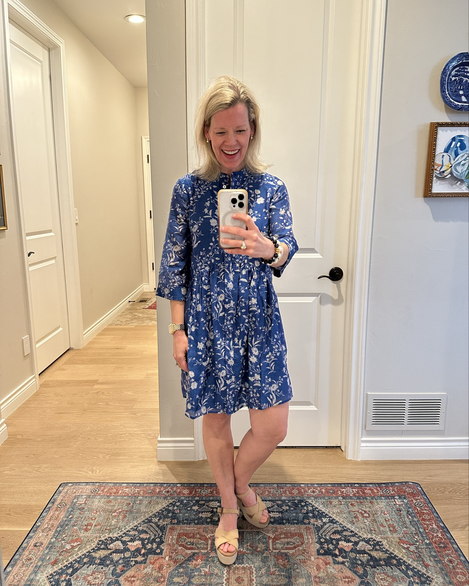 Here is another beautiful blue and white dress! It is super comfortable and perfect for warmer days. I love the length and the cut of it. It fits true to size.

#LTKWatchNow #LTKSeasonal #LTKStyleTip