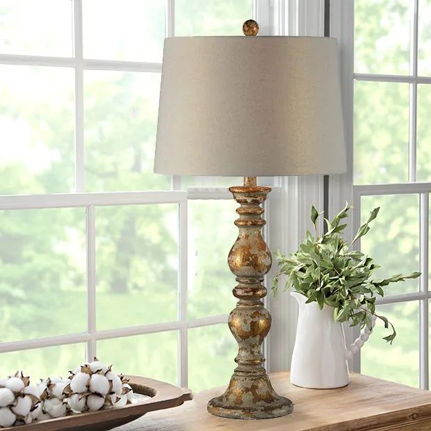 Classic Distressed Buffet Lamp Set of 2 | Antique Farm House