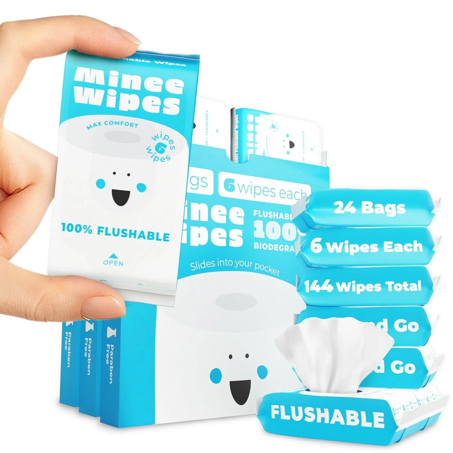 Impossibly Compact Travel Flushable Wipes with Natural Extracts - Skin-Friendly Wet Wipes, Hypoal... | Walmart (US)