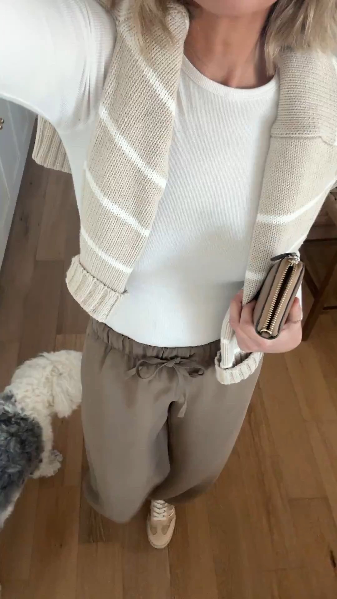 Tall friendly wide leg pants.  Sharing a save option too. I am 5’11” wearing small tall pants and small tops.  Sneakers true to size.  

#LTKmomlife #LTKootd #LTKTall