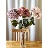 Vintage Color Silk Hydrangea, Artificial Blooming Flowers, Autumn Feel Faux Hydrangeas in A Vase | Etsy (US)