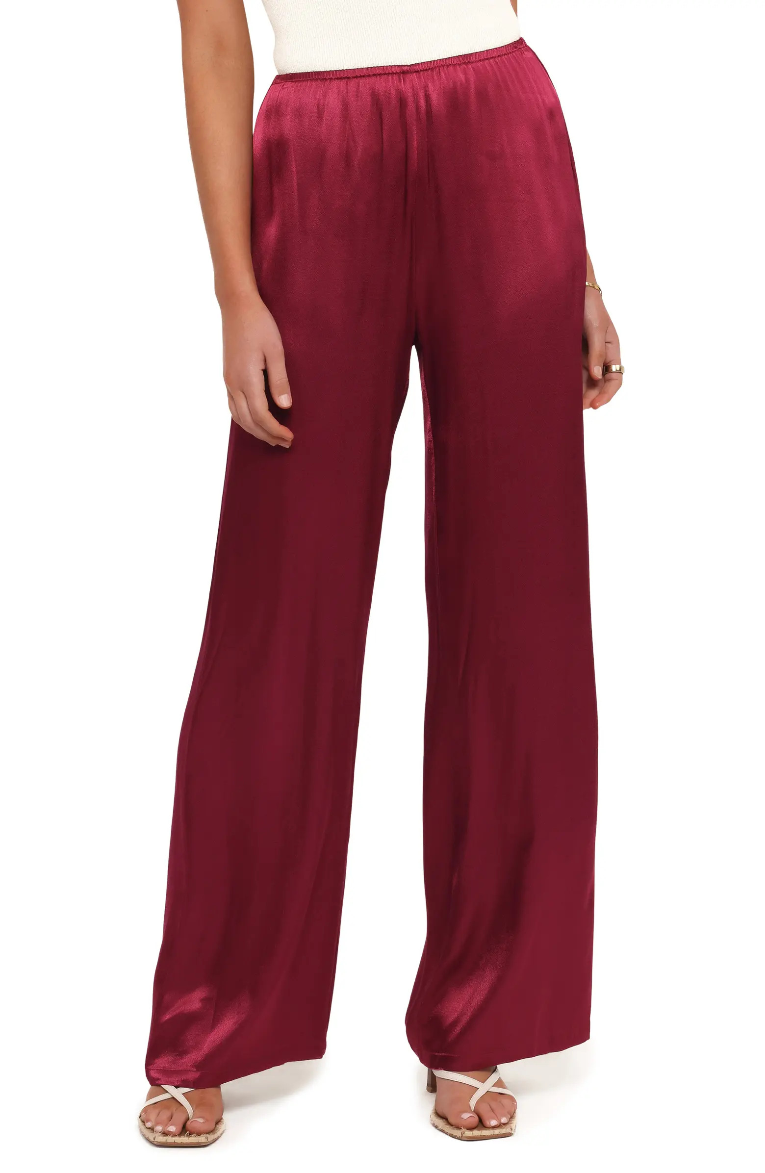 Petal & Pup Carissa Wide Leg Satin Pants | Nordstrom | Nordstrom