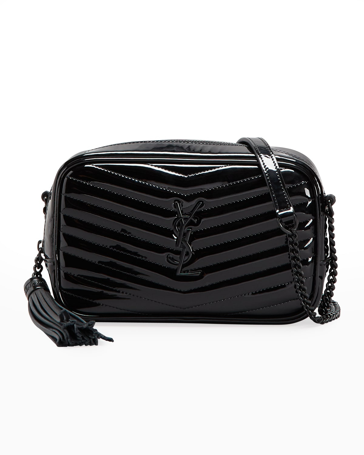 Lou Mini Monogram YSL Patent Camera Bag | Neiman Marcus