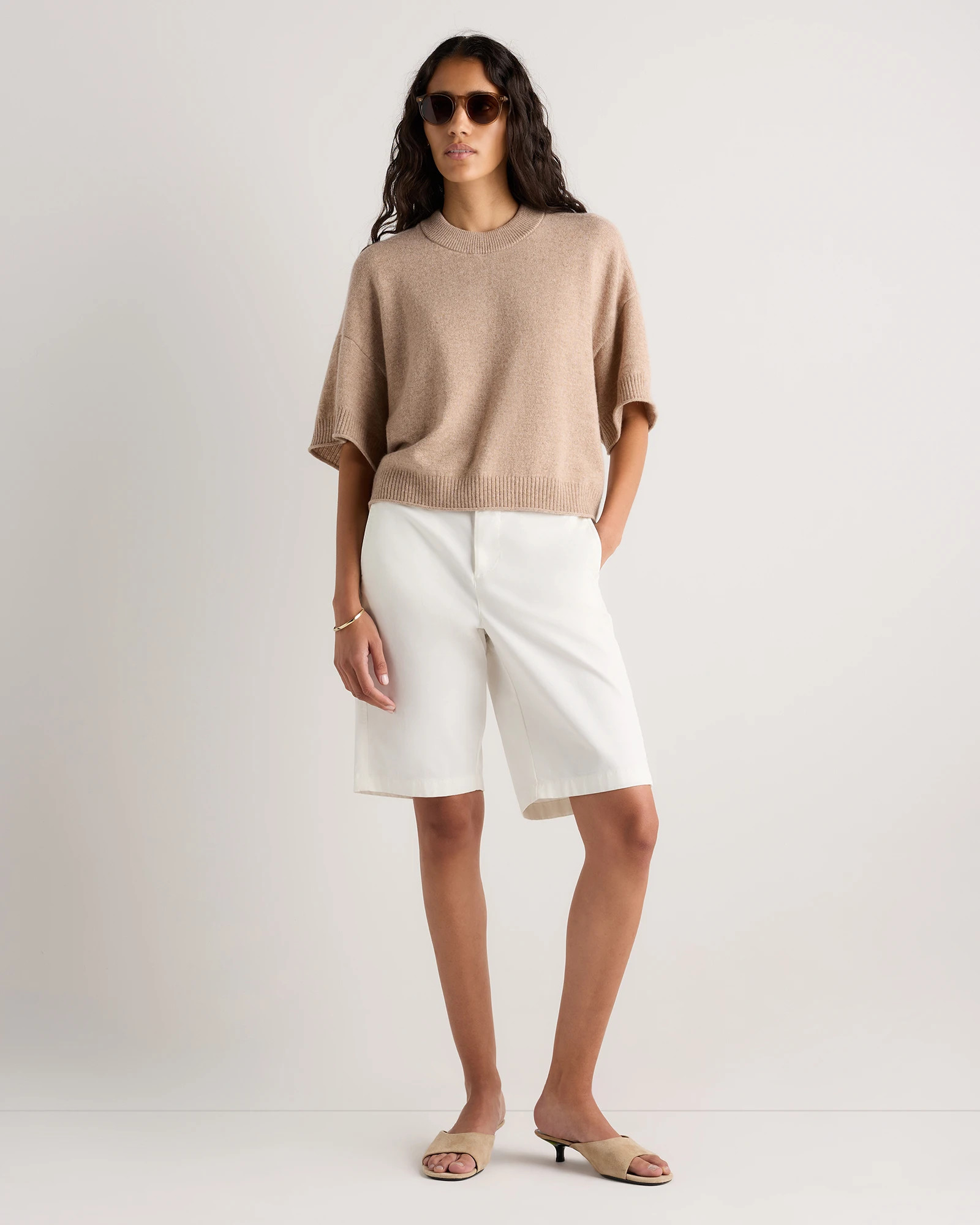 Mongolian Cashmere Cropped Oversized Tee | Quince