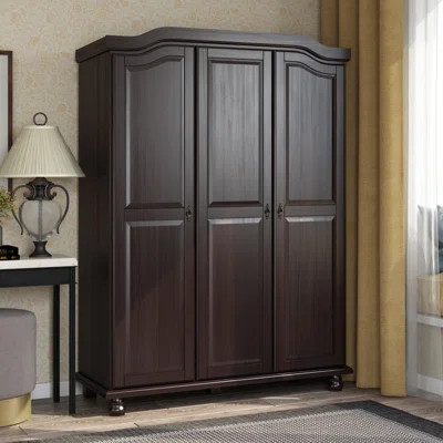 Kyle 100% Solid Wood 3-door Wardrobe Armoire | Wayfair North America