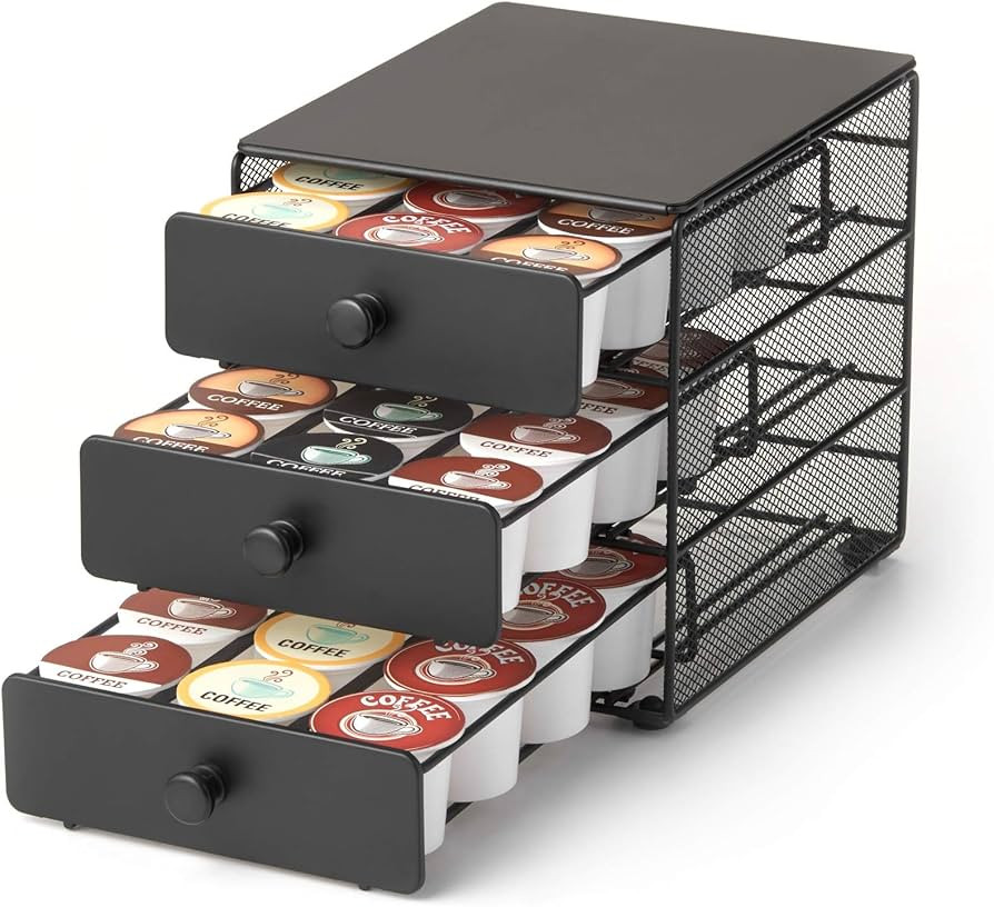 Nifty Coffee Pod Drawer – Compatible with K-Cups, 36 Pod Pack Capacity Rack, 3-Tier Holder, Sty... | Amazon (US)