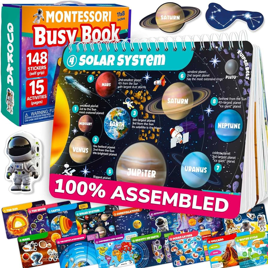 QUOKKA Montessori Busy Book for Ages 4-8 - Pre K Toddler Learning Activities for Homeschooling - ... | Amazon (US)