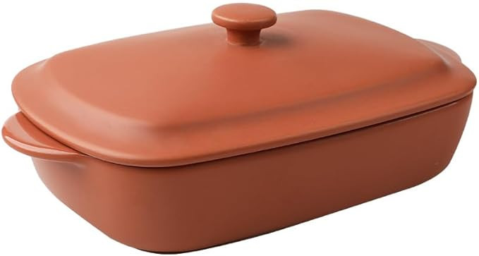 Ceramic Casserole Dish with Lid,33oz Covered Rectangular Baking Dish with Lid,Deep Casserole Cook... | Amazon (US)