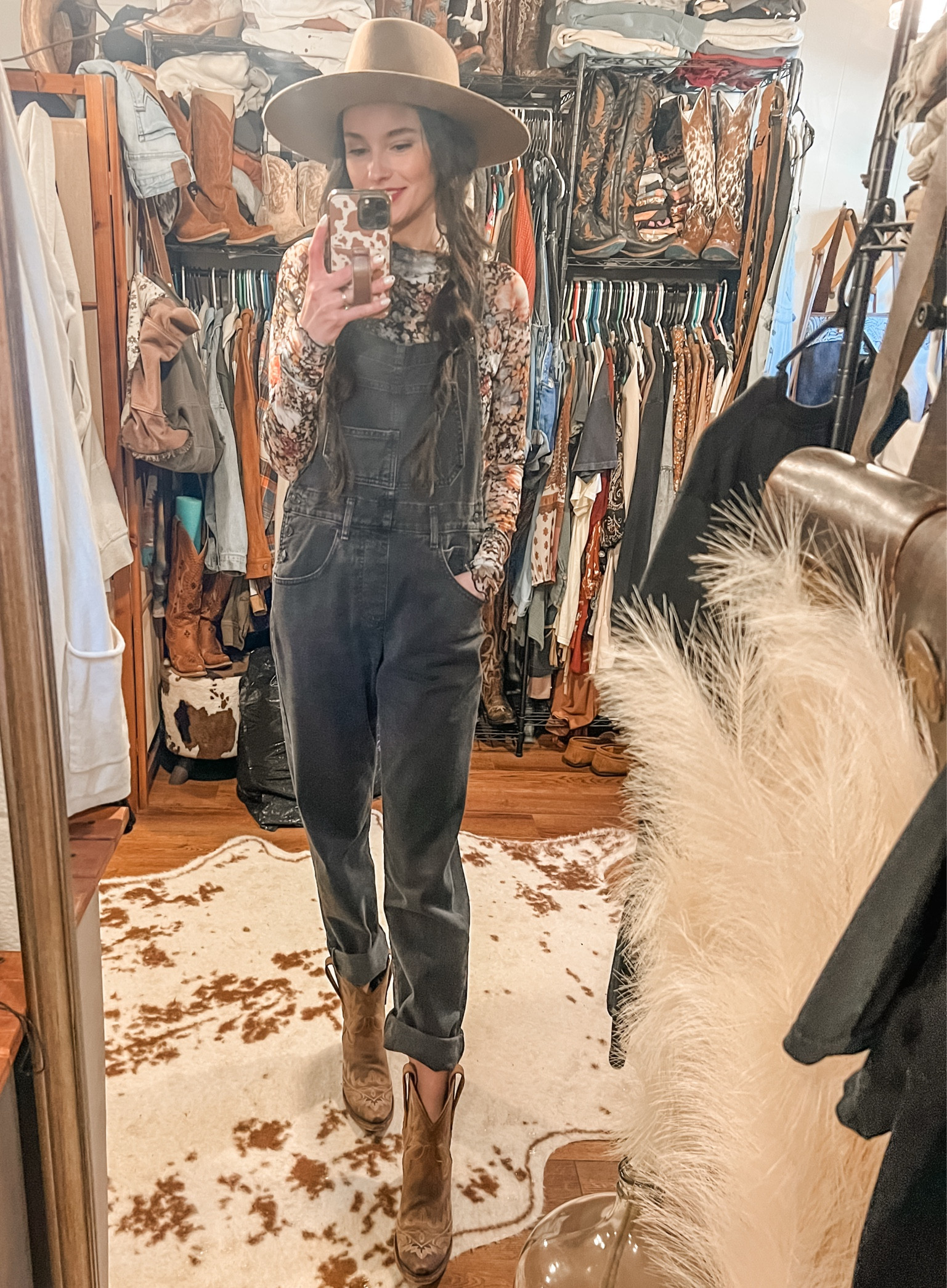 Hat - GigiPip
Earrings - SHEIN
Top - Ivory Buck Boutique
Overalls - Free People
Boots - Lane

#LTKStyleTip #LTKFindsUnder50 #LTKMostLoved