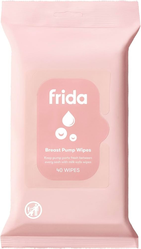 Frida Mom Breast Pump Wipes, Multi-Surface Cleaner, Removes Breastmilk Residue, Made with Food-Gr... | Amazon (US)