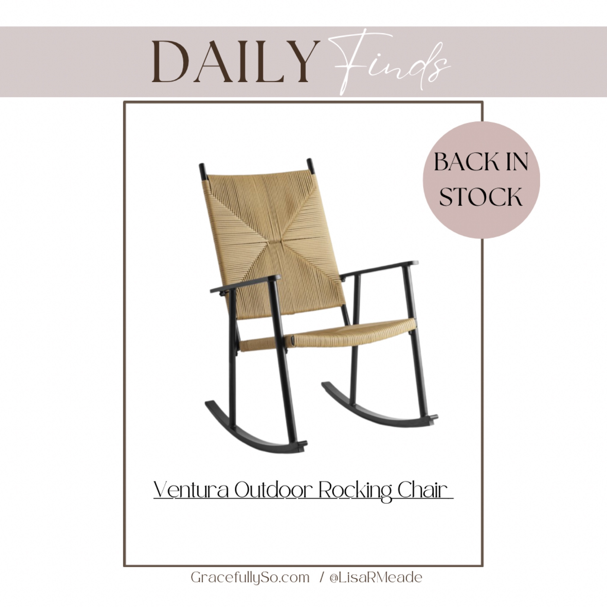 Back in stock! Walmart Ventura Outdoor Steel Rocking Chair $98. This sells out quickly!
Home decor, outside, patio furniture, patio, front porch, Walmart finds , Better Homes & Gardens, affordable, home decor, furniture, chair, wicker, rocking chair 

#LTKunder100 #LTKhome