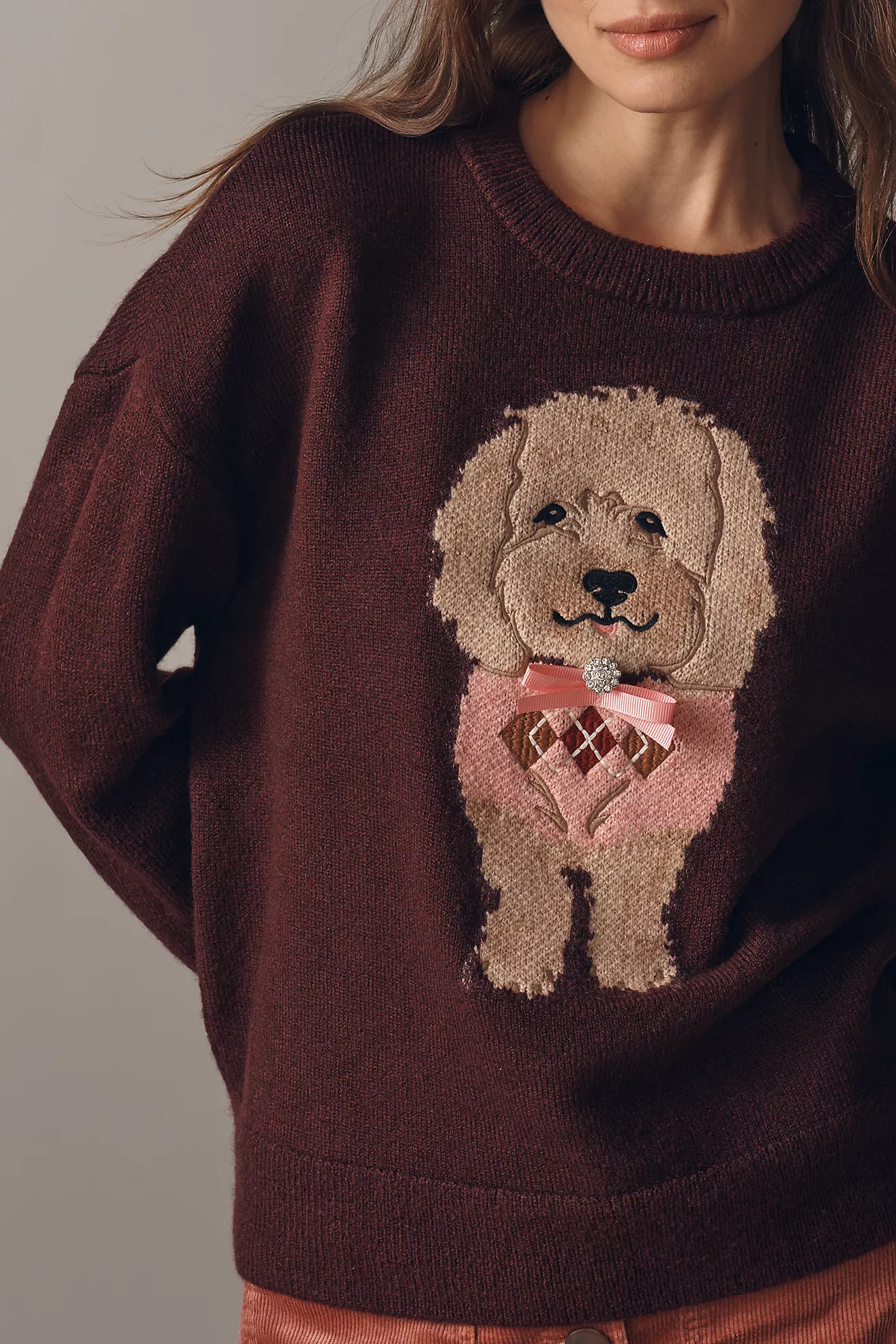 Maeve Crew-Neck Dog Icon Pullover Sweater | Anthropologie (US)