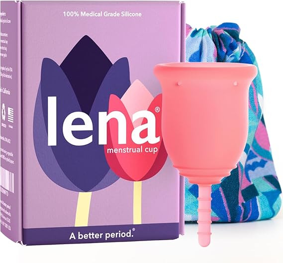 Lena Menstrual Cup Original Small, Pink – Reusable Silicone Period Cup for Regular Flow, 12-Hou... | Amazon (US)