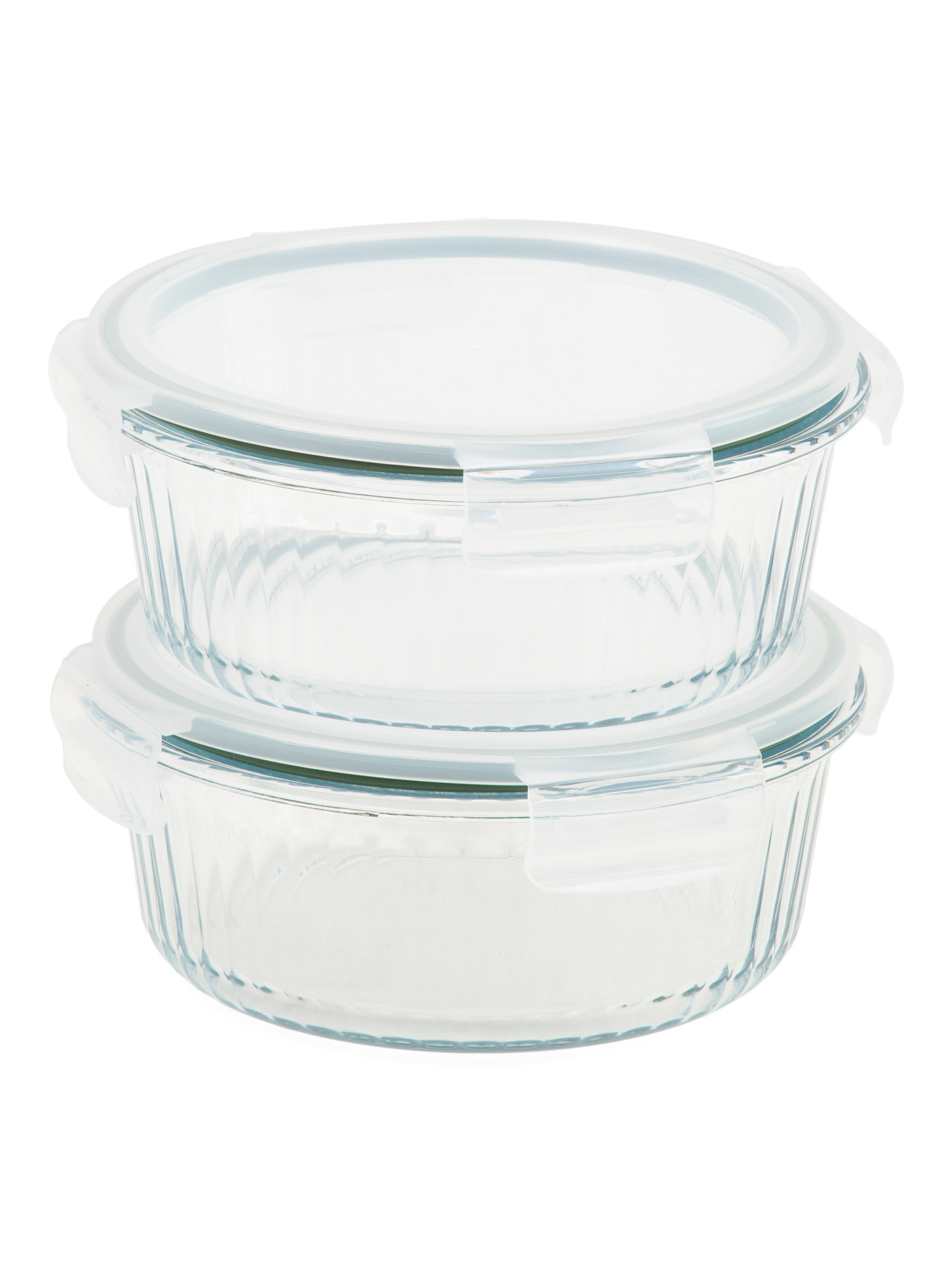 2pk Round Fluted Glass Food Storage Containers | Kitchen & Dining Room | Marshalls | Marshalls