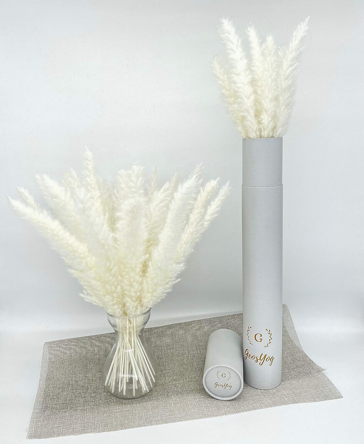 Dried Pampas Grass 30pcs 16.5 Inch Pompous Grass Floral for Boho Home Decor, Small White Pampas G... | Amazon (US)