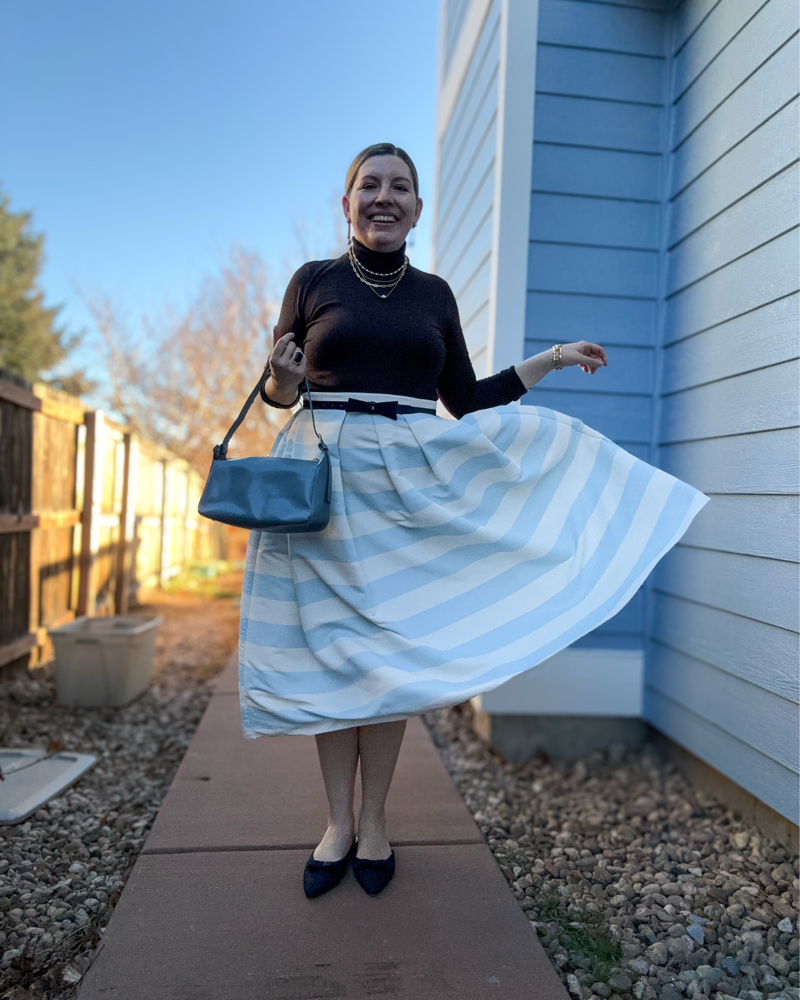 Mocktail Hour - Look 3 🍸 
A curated style series

She is always comfortable, never casual. Do you love it or hate it when people around you give you the classic “what are you so dressed up for?” I used to feel awkward as if I should have something specific to say - a particular reason to wear my clothes- but now I just wear my clothes and let people wonder… 😂 

Skirt - Sachin & Babi
Turtleneck- Polo Ralph Lauren
Shoes - Antonio Melani @Dillards
Bag - A.P.C Accessories 
Belt - Kate Spade
Necklace - Dillards
Earrings - Lele Sadoughi
Ring - Kate Spade
Bracelet- Rocksbox