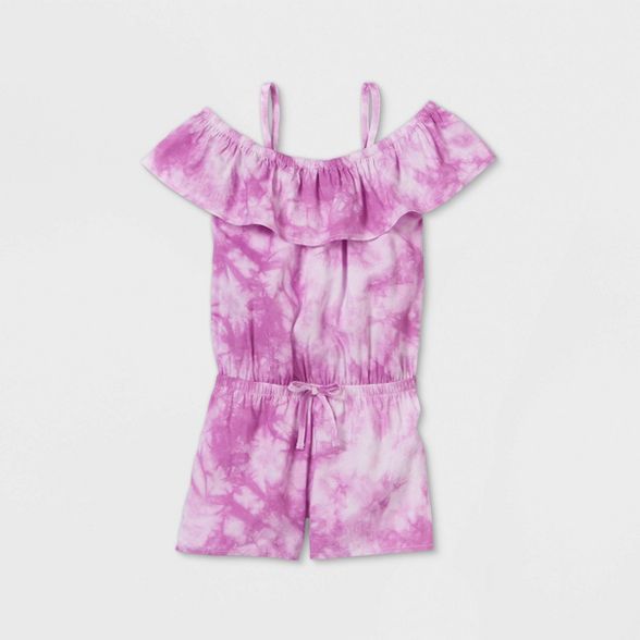 Toddler Girls' Tank Top Tie-Dye Romper - Cat & Jack™ Purple | Target