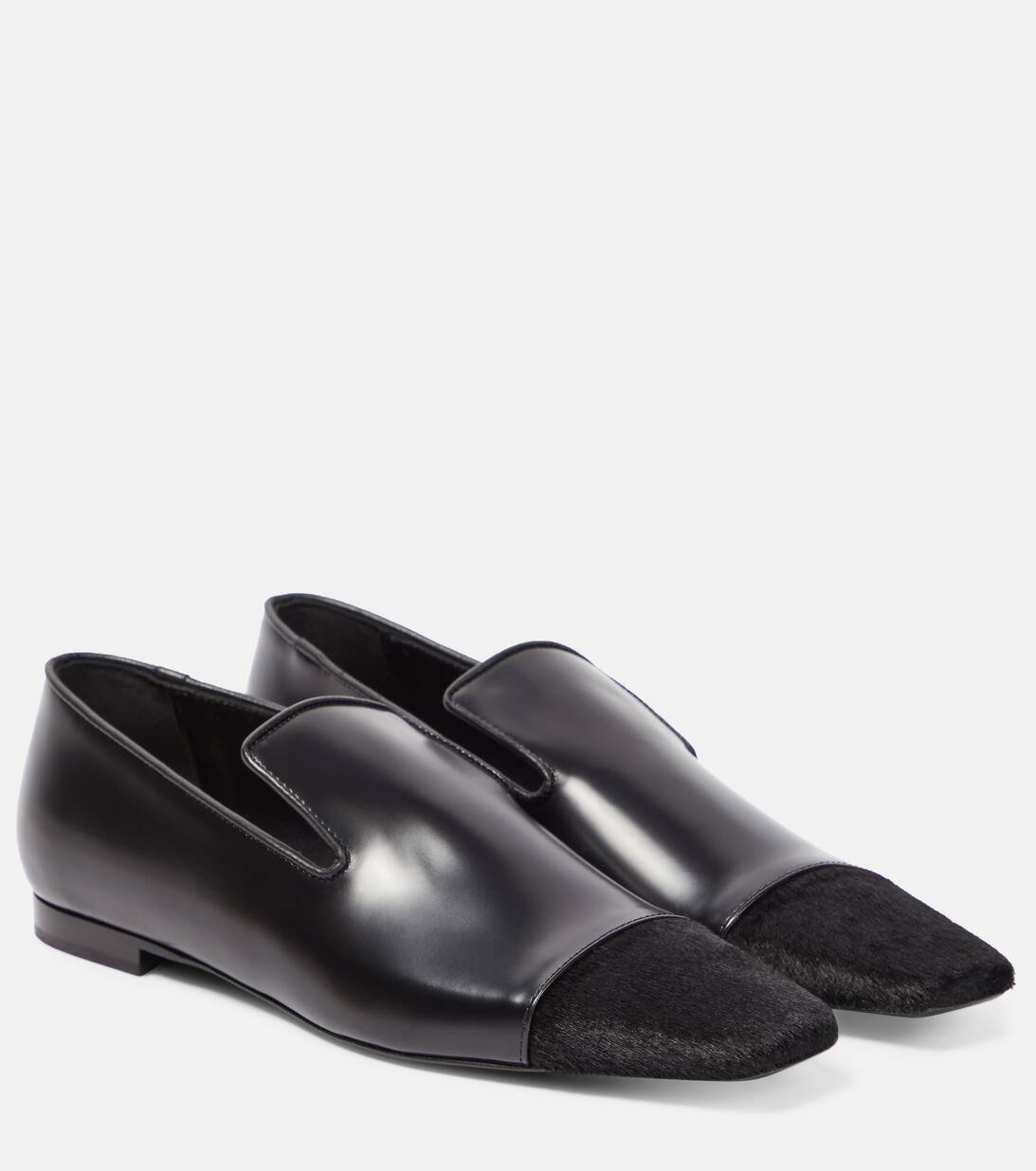 Leather and calf hair loafers | Mytheresa (US/CA)