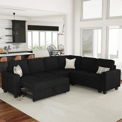 Korian Soft Plush Upholstery Storage Couch Sofa Bed Convertible Modular Sectional Sofa | Wayfair North America