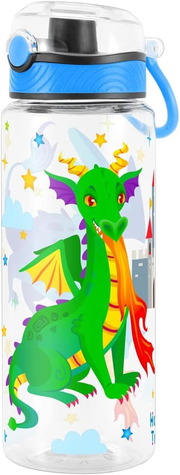 23oz Cute Water Bottle for School Kids Girls Boys, Fire Dragon | Chug Lid, BPA FREE Tritan, Leak ... | Amazon (US)