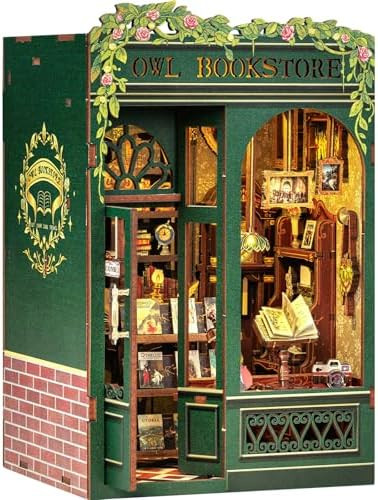 Fsolis Book Nook Kit, DIY Scene Miniature House Kit Tiny House Mini Booknook Craft Bookshelf Deco... | Amazon (US)