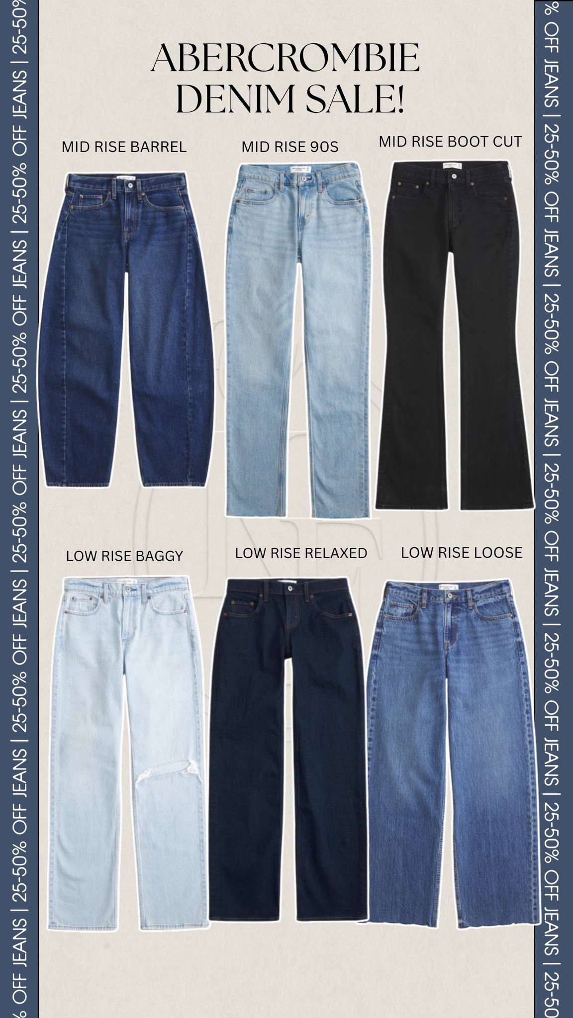 The Denim Event at @abercrombie is live and ALL jeans are currently 25-50% off! 

So many styles like boot cut, barrel, straight, and relaxed. All in low rise and mid rise fits! 


Abercrombie and Fitch, Denim Sale, jeans, low rise, mid rise, seasonal selects, women’s denim

#LTKgrwm #LTKSaleAlert #LTKSeasonal