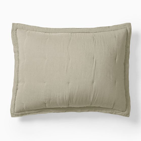 Signature Tencel Linen Standard Sham, Elm | West Elm (US)