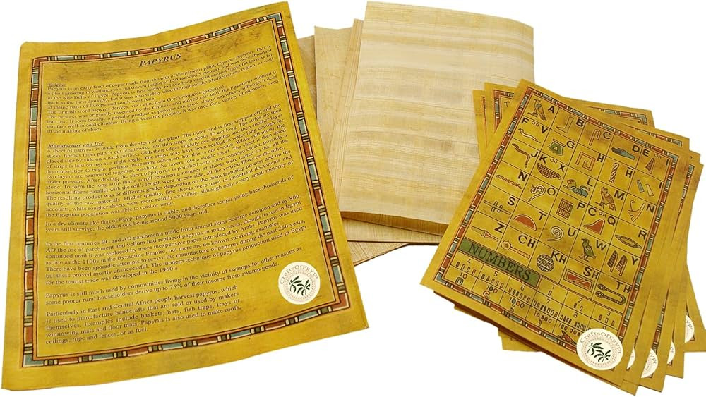 CraftsOfEgypt Set 10 Egyptian Papyrus Paper 4x6 inch (10x15 cm) - Ancient Alphabets Papyrus Sheet... | Amazon (US)