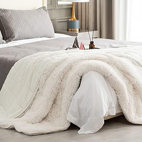 Shaggy Faux Fur Weighted Blanket for Adult,Kivik Fluffy Long Fur Sherpa Plush Weighted Blanket 15... | Amazon (US)