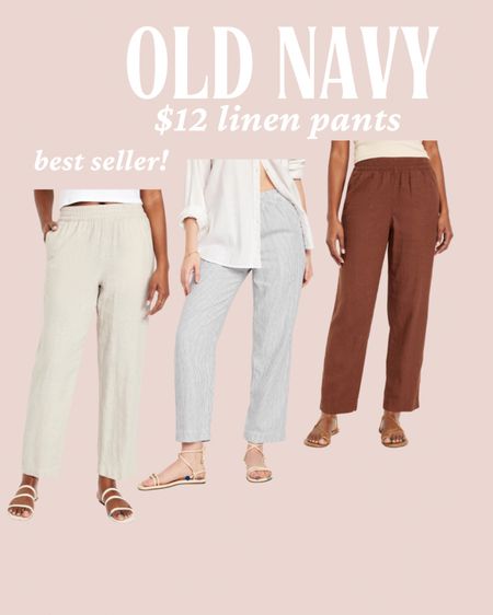 $12 linen pants at old navy. Old navy finds. Spring pants 

#LTKfindsunder50 #LTKfindsunder100 #LTKsalealert